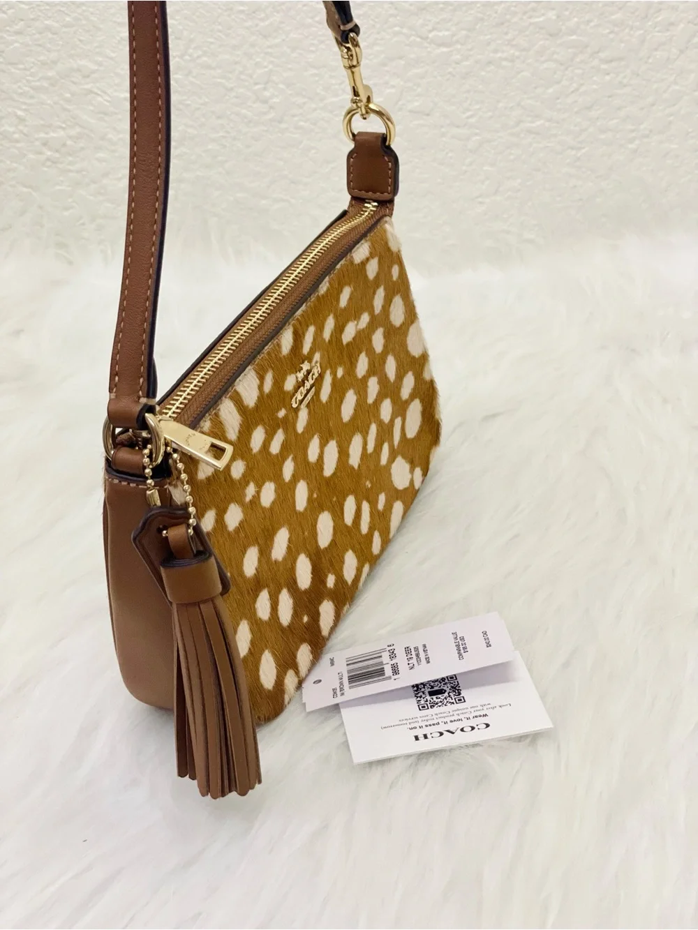 Coach Nolita 19 With Deer Print Shoulder Bag Wristlet in Brown Multi CDW35